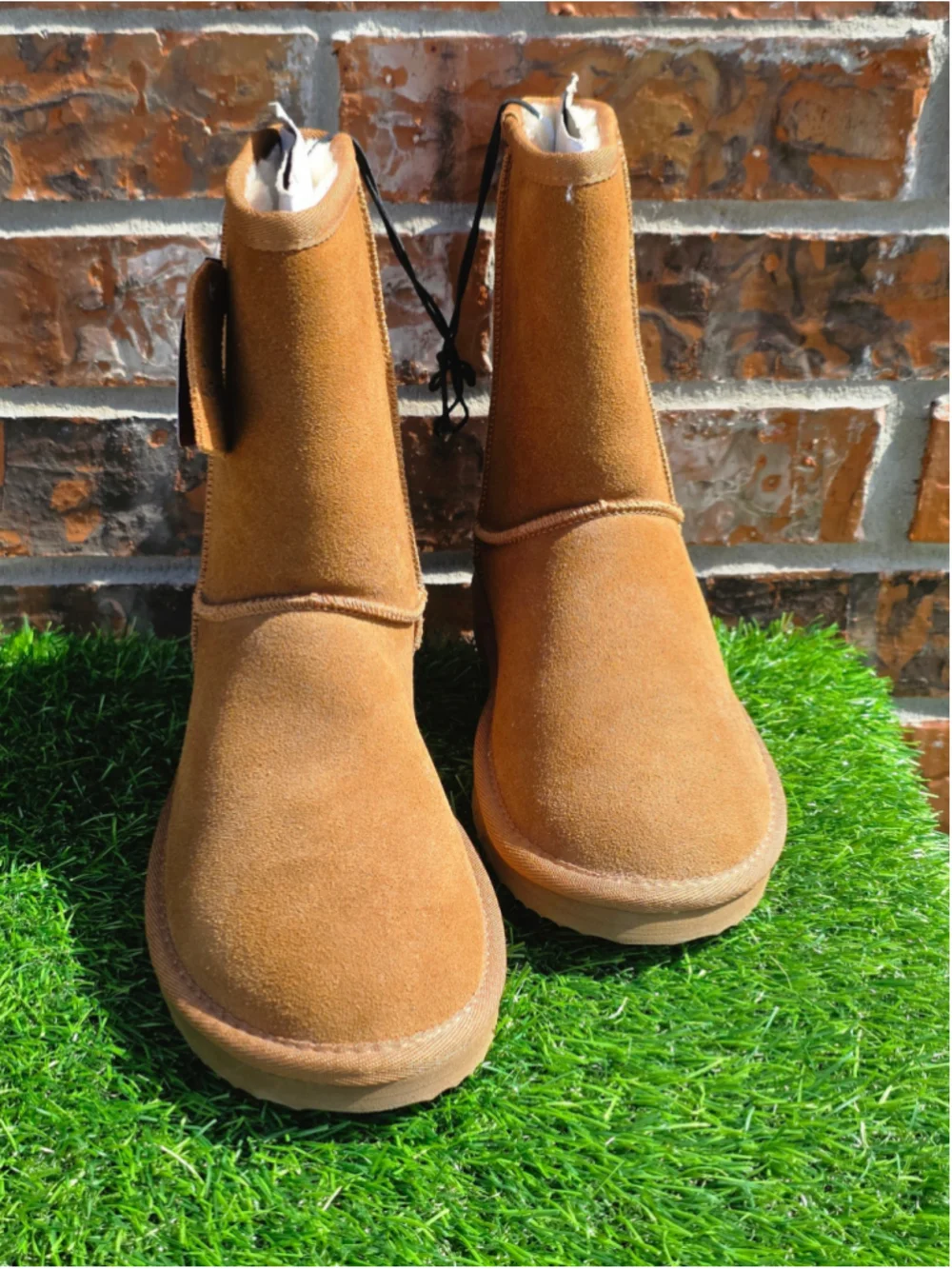 Faded Glory Brown Leather Ankle Boots Women’s Size 7 *NWT